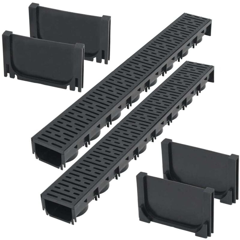 Prolenta Premium - Furniture Limited - Caniveau de drainage 2 pcs Plastique 2 m