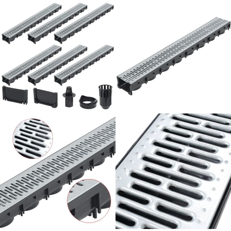 Vidaxl - Caniveaux de drainage 6 pcs Acier galvanisé 6 m - caniveau de drainage - caniveaux de drainage - Home & Living