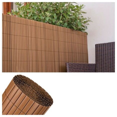 Cañizo PVC Marron Chocolate  Cañizo Ocultacion PVC Doble Cara 1 x 3 metros  Valla Privacidad Pantalla PVC  Valla Decoracion