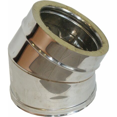 Curva 90 Canna Fumaria A Parete Doppia Coibentata In Acciaio Inox DN 80/130 – Sistema Certificato CE