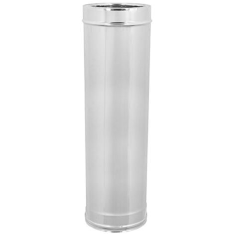 CANNA FUMARIA DOPPIA PARETE ACCIAIO INOX AISI 316 PARTE INTERNA AISI 304 PARTE ESTERNA MM 1000 - ø100 INTERNO - ø150 ESTERNO - SP. 0,5 MM  - EUF