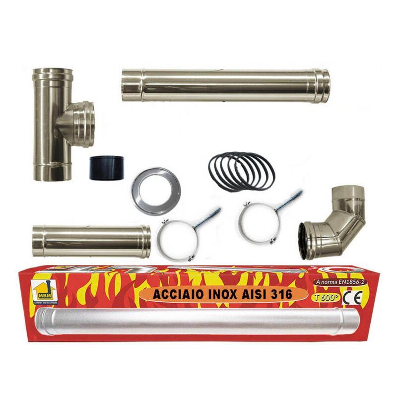 Kit Eco Stufa A Pellet, Tubi Da 80 Mm