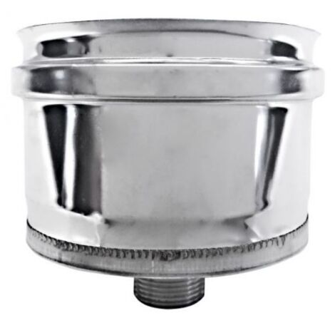 Canna fumaria parete doppia coibentata aria inox  dn 080/100 tappo condensa