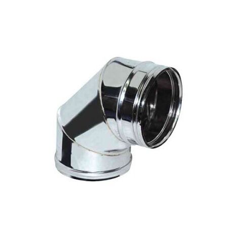 Canna fumaria parete doppia coibentata aria inox  dn 100/120 curva 45