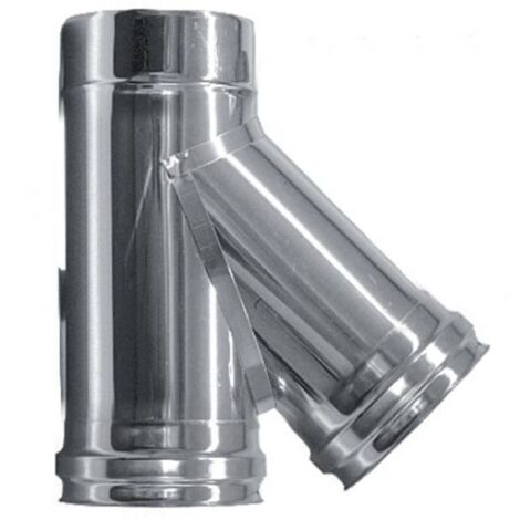 Canna fumaria parete doppia coibentata inox raccordo t 135°   dn 80/130