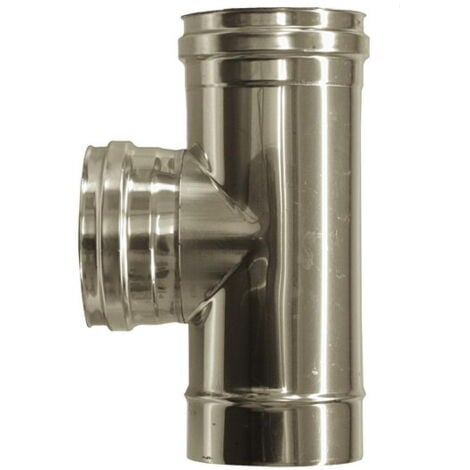 Canna fumaria parete doppia coibentata inox raccordo t 90   dn 180/230