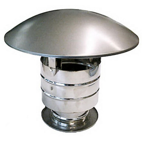 Canna fumaria parete doppia coibentata inox terminale cappello cinese antivento   dn 300/350
