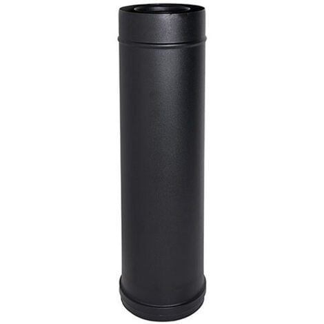 Canna fumaria tubo coassiale Elemento diritto  NERO  D. 100/150  L 1 mt CE in acciaio 316 per stufa pellet  Made in Italy UNI 1856/2