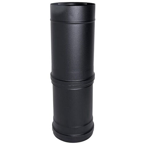 Canna fumaria tubo coassiale Elemento telescopico  nero D. 100/150  L 550/940 mm CE in acciaio 316 per stufa pellet  Made in Italy UNI 1856/2