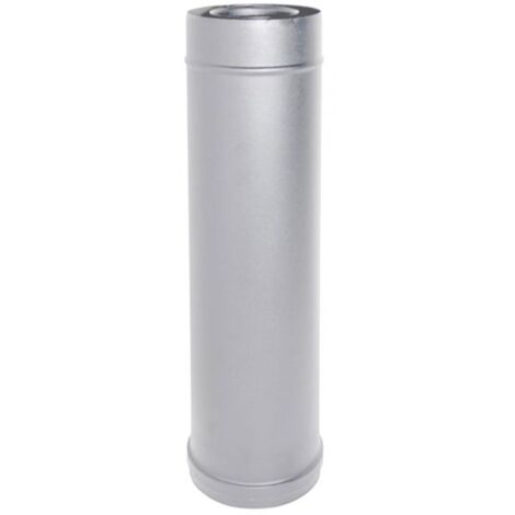 Canna fumaria tubo coassiale INOX elemento diritto D. 80/130 0,5 mt CE stufa pellet  Made in Italy