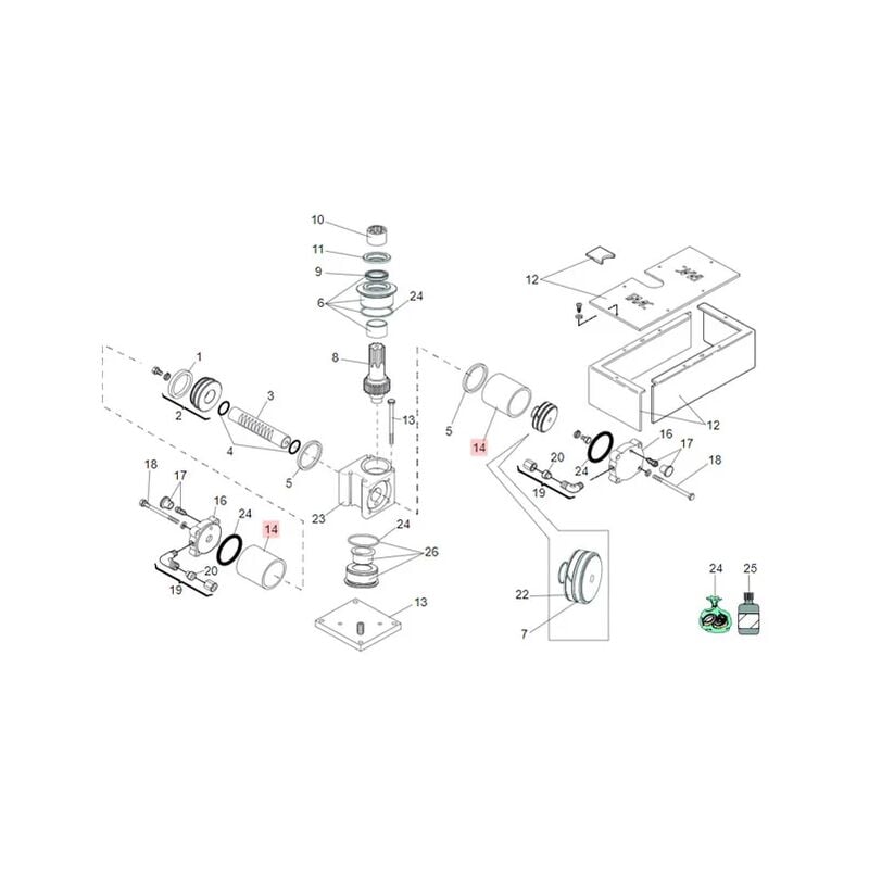 Pièce détachée cylindre vérin 750 180° (2003) 7366235 - Faac