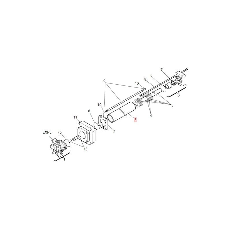 Pièce détachée cylindre piston 402 piéton 7366075 - Faac