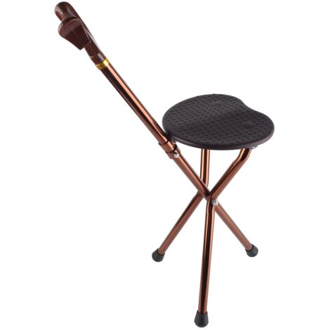 Canne Chaise Pliable en Métal Portative pour Randonnée et Voyage