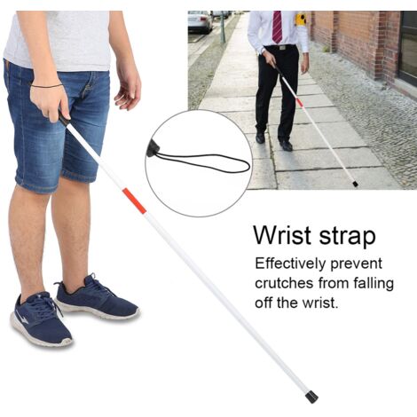 Canne de Marche Rétractable Réfléchissante pour Déficients Visuels, Béquille de Soutien Pliable