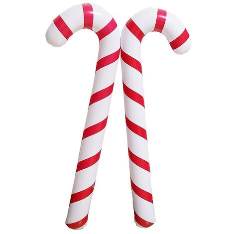 Canne en bonbon gonflable de bâton de bonbon de Noël pour la décoration de Noël (paquet de 2 -86cm)