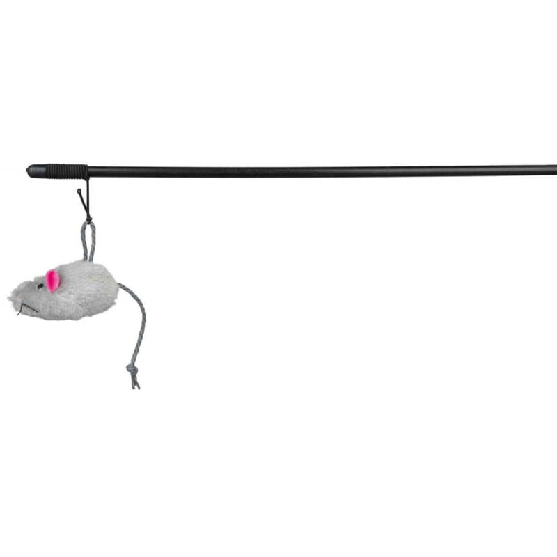 animallparadise - canne à pêche de 1 mètre avec souris, couleur aléatoire, pour chat multicolor