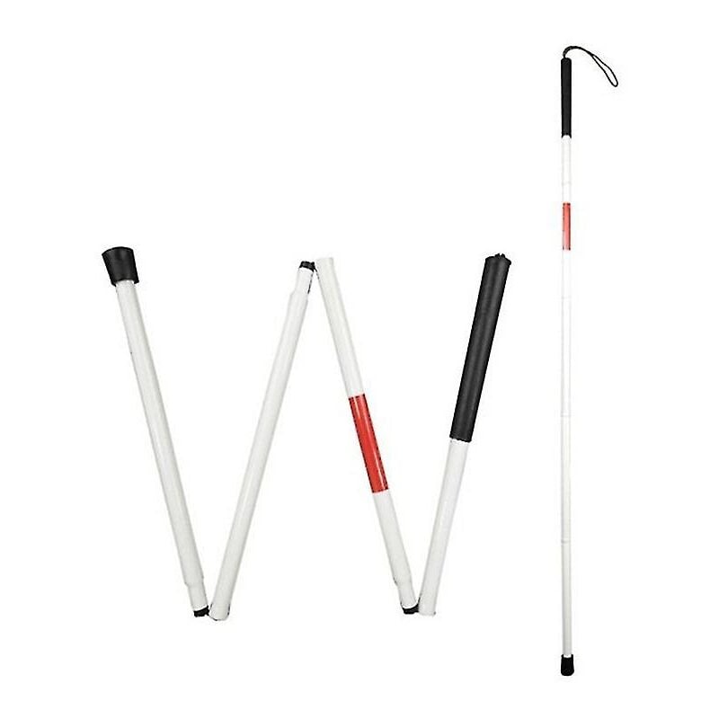 Fei Yu - Canne pour aveugles de 125 cm, canne pliante en aluminium antidérapante réfléchissante la nuit