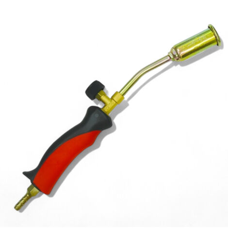 Cannello riscaldo a gas per asfaltista con rubinetto lunghezza 40 cm bruciatore diametro 25 mm robusto e pratico uso