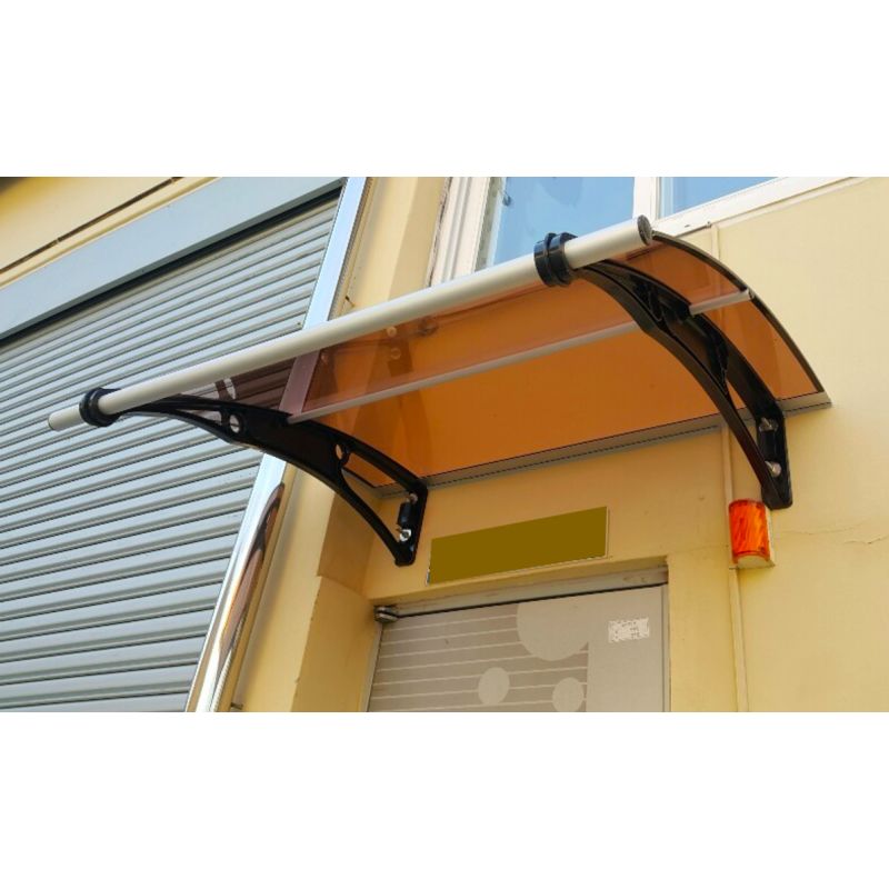 CANOFIX Door Canopy PC 1200 Width x 1000 Projection / DIY Polycarbonate Cantilever Awning/Window Door Pathway Walkway Garden Shed Porch Patio (Black