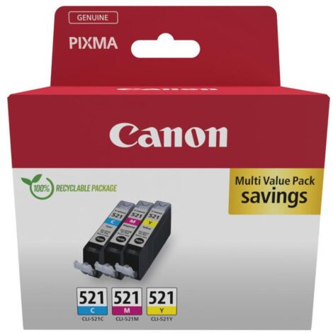 Canon 2934B015 cartuccia d'inchiostro 3 pz Originale Ciano, Magenta, Giallo
