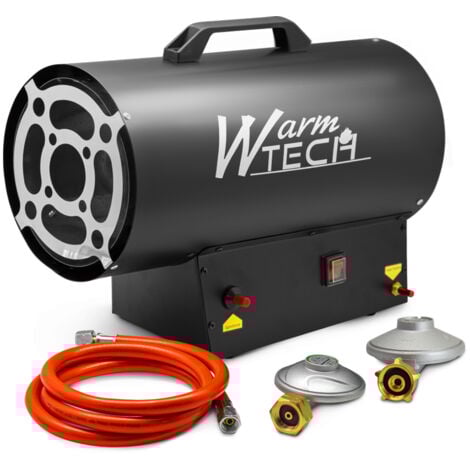 WARM TECH Canon à chaleur au gaz 30 KW avec tuyau et détendeur