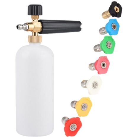 Canon à mousse 1L pour nettoyeurs haute pression Lavor/Parkside/Spear et Jackson – Cuivre et PA solide – 7 buses de pulvérisation