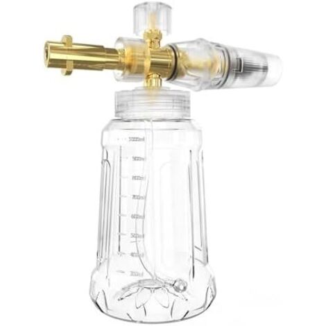 Canon à Mousse pour Nettoyeur Haute Pression 1L, Lance Neige Réglable Pistolet Lavage de Voiture Karcher K2 K3 K4 K5 K6 K7 Blanc A