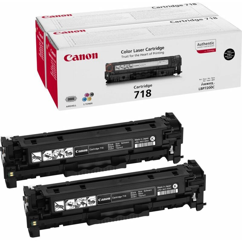 

Canon CRG-718 Bk VP Original Negro 2 pieza(s)