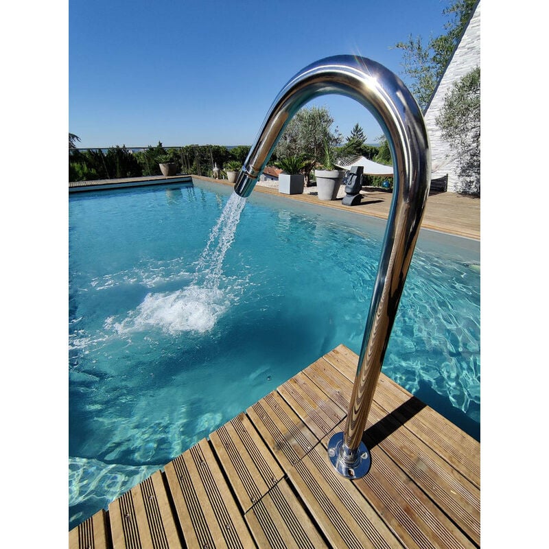 Canon Jet d'eau inox 1m avec Embout de massage 5 trous Tube Cascade Col de Cygne