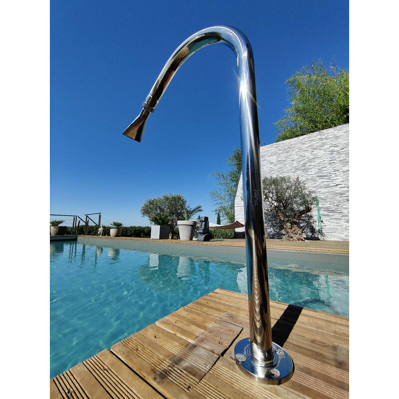 Canon Jet d'eau inox 316 / 1m avec Embout de massage 10cm Tête articulée Tube Cascade