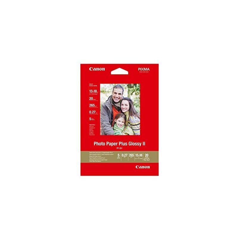 Canon - PP-201 Glossy ii Carta colorata, 13 x 18