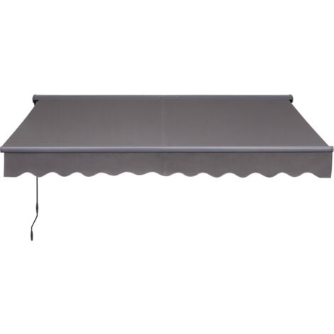 Canopée Store Banne Manuel Semi Coffre Gris 3 x 2.5m – Store Rétractable pour Terrasse, Balcon & Jardin – Manivelle à Gauche – Aluminium et Polyester 280 GR/m²