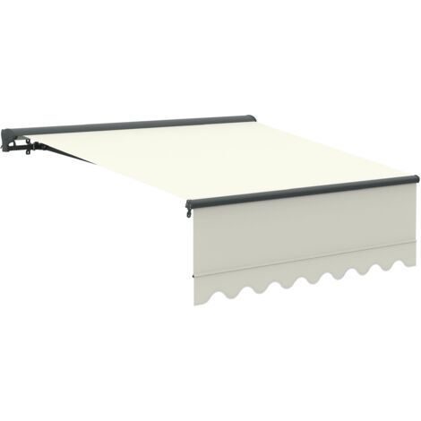 Canopée Store Banne Motorisé Beige Semi Coffre  4 x 3m – Store Rétractable pour Terrasse, Balcon & Jardin – Manivelle à Gauche – Aluminium et Polyester 280 g/m²