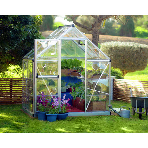 Canopia By Palram – Serre de jardin polycarbonate 2,3 m² – Dimensions 126x185x208 cm – Panneaux anti-UV – Structure aluminium résistante aux intempéries