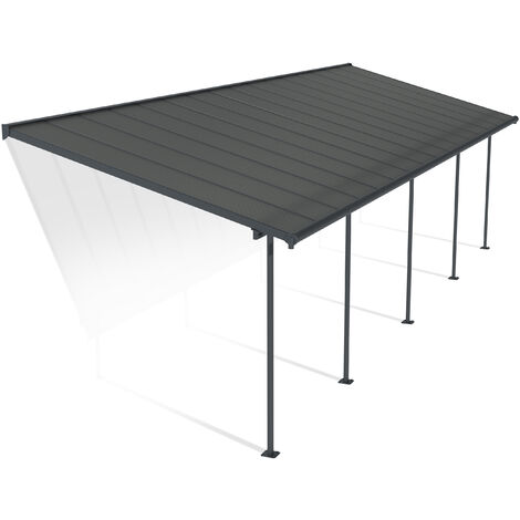 Canopia Capri Pergola Addossata in Alluminio 3X9.7 m Grigio