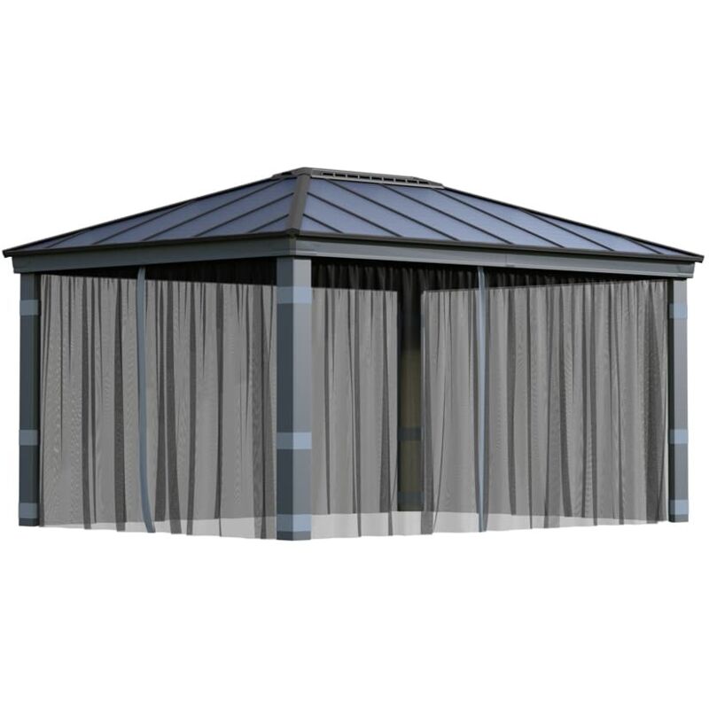 Palram - Canopia moustiquaire en polyester pour pavillon Dallas 4900 Gris