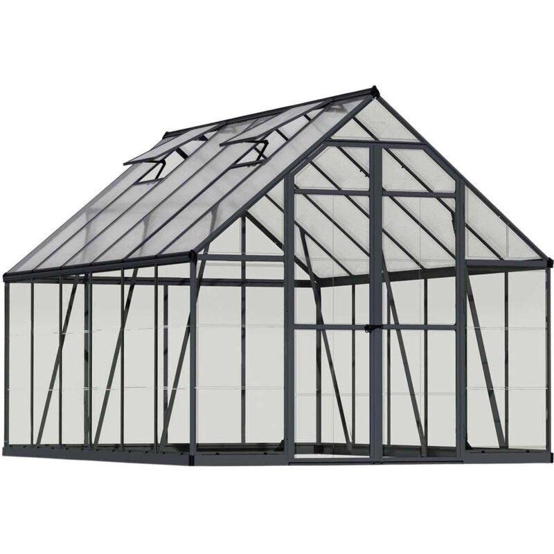 Palram-canopia - Serre de jardin en aluminium gris et polycarbonate Balance 9m²