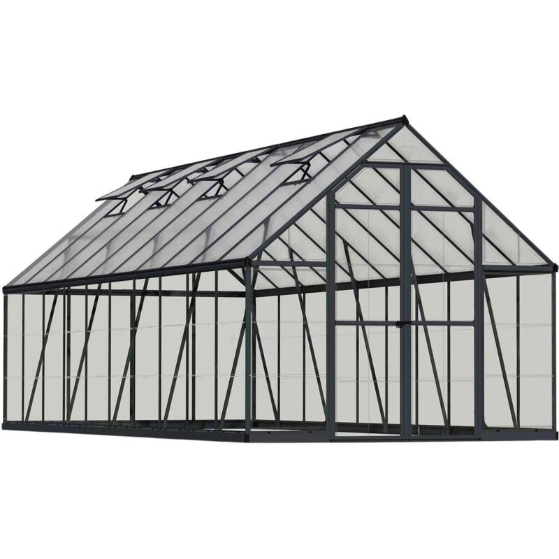 Palram-canopia - Serre de jardin en aluminium gris et polycarbonate Balance 14.8m²