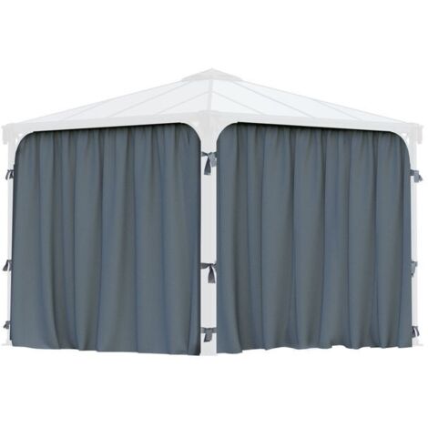 LA MAISON DU JARDIN Palram - Canopia Polyester Vorh�nge f�r Pavillon Palermo Grau