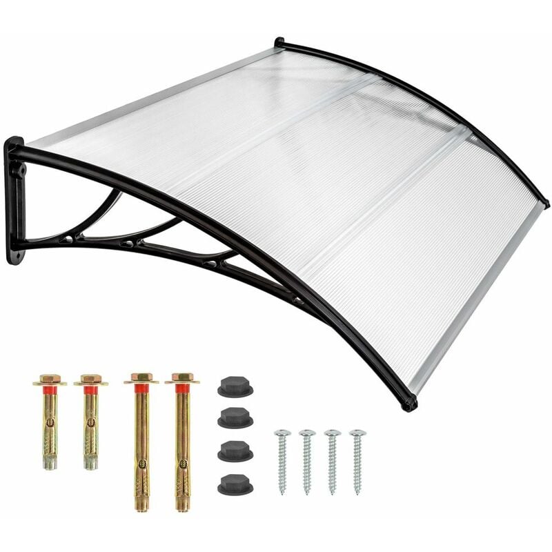 Tectake - Canopy transparent - door canopy, awning, front door canopy - 150 cm