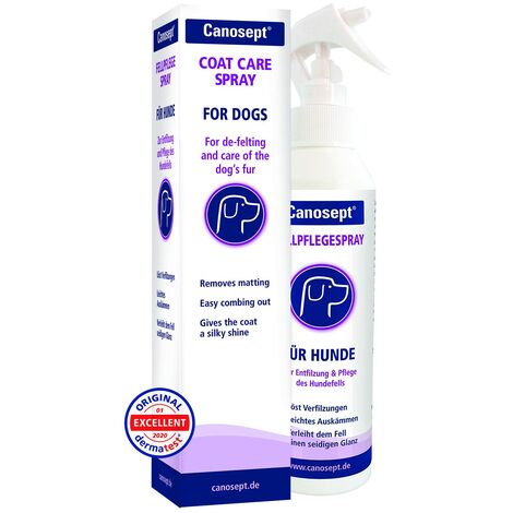 Canosept Spray per la cura del cappotto per cani 250 ml Dermatite cane - Prodotto per la cura del cappotto per cane facilmente pettinabile, de-feltrata e appassionata Assicura un pelo lucido e setoso
