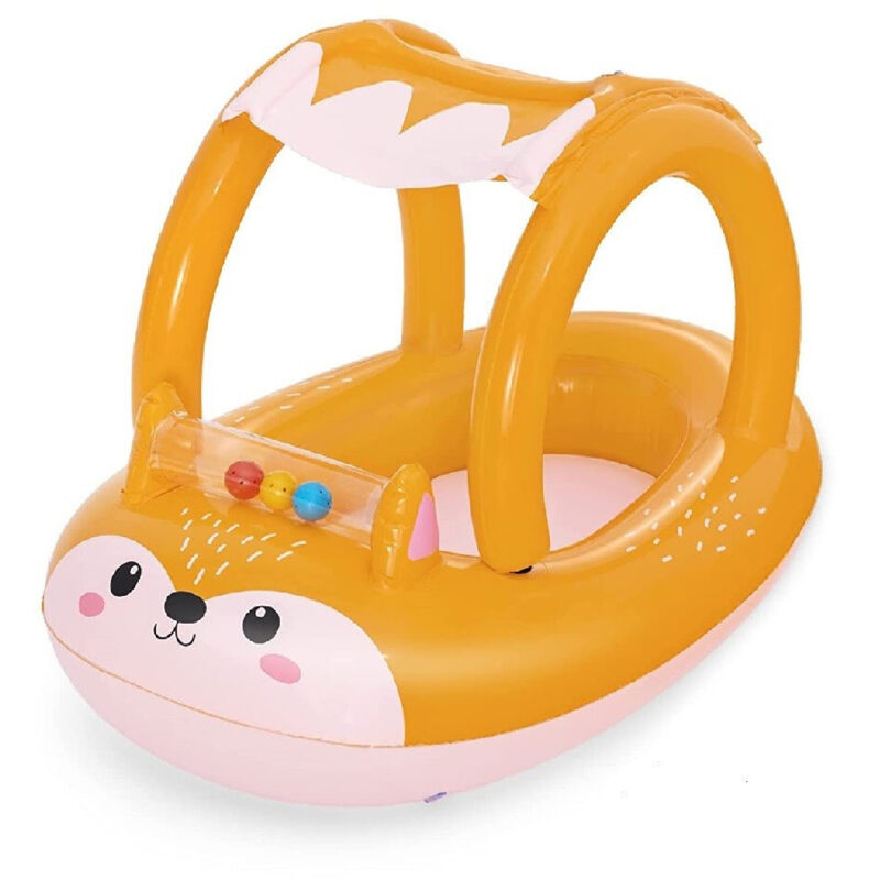 Trade Shop - Canotto Canottino Volpe Gonfiabile Bambini Con Parasole Mare Piscina 85X58Cm 34168 -