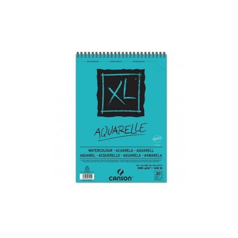 

Canson bloc acuarela aquarelle fino xl espiral 30 hojas 300gr 21x297cm -5u-