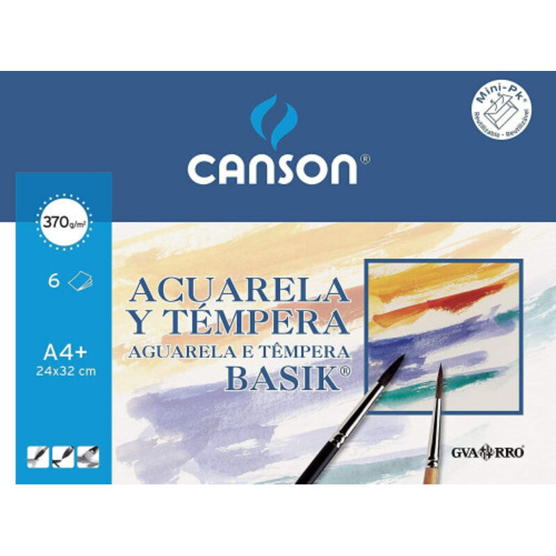 

Canson minipack acuarela y tmpera basik 6 hojas 24x32cm