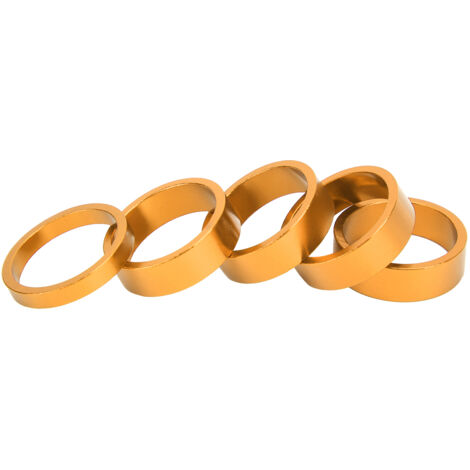 CANSUCC 5er-Pack Unterlegscheiben (28,6 mm) für Mountainbike-Gabeln, Steuersatz-Spacer und Dichtungen in Gold