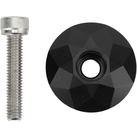 CANSUCC Druckbeständige obere Lenkkopfabdeckung aus Aluminiumlegierung mit Schrauben für Fahrräder, Schwarz