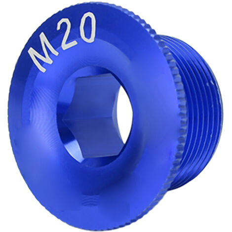CANSUCC M20 Kurbeldeckelschraube aus korrosionsbeständiger Aluminiumlegierung, blaue Kappe für Fahrräder