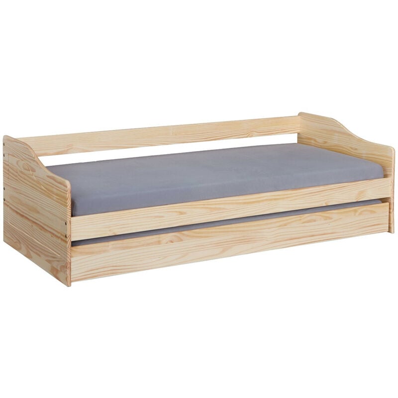 Altobuy - cantari - Lit Gigogne 90x200cm en Pin Massif Naturel