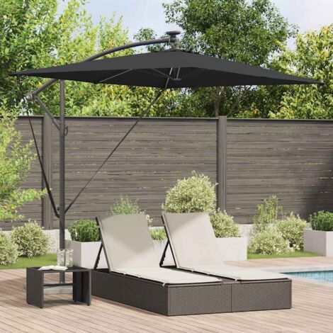 Cantilever Banana Parasol Black 294 x 200 x 254 cm vidaXL