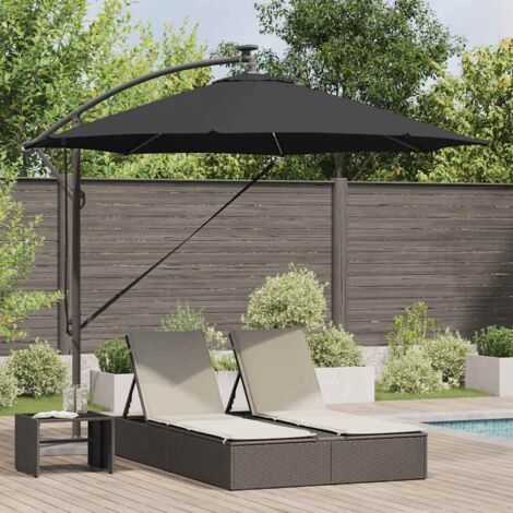 Cantilever Banana Parasol Black 294 x 294 x 248 cm vidaXL